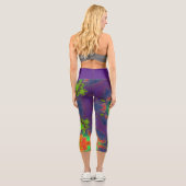 Psychedelisch Hippie Lila grün und orange Legging (Rückseite)