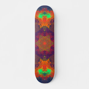 Psychedelisch Hippie Lila Orange und Green Skateboard