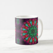 Psychedelisch Hippie Lila rosa und Aquamarin Kaffeetasse (VorderseiteRechts)