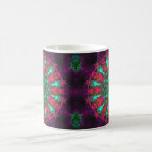 Psychedelisch Hippie Lila rosa und Aquamarin Kaffeetasse (Mittel)