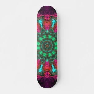 Psychedelisch Hippie Lila rosa und Aquamarin Skateboard