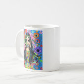 Psychedelisch Hippie Mermaid Girl Doll Peace Sign Kaffeetasse (Vorderseite Links)