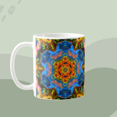 Psychedelisch Hippie Orange Blue und Gelb Kaffeetasse