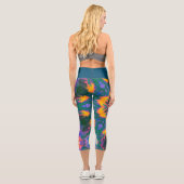 Psychedelisch Hippie Orange Blue und Green Legging (Rückseite)