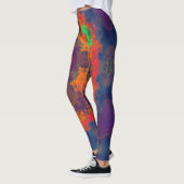 Psychedelisch Hippie Orange, Green und Blue. Leggings (Links)