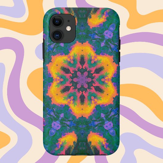 Psychedelisch Hippie Orange und Lila Case-Mate iPhone Hülle