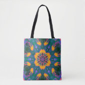 Psychedelisch Hippie Orange und Lila Tasche (Vorderseite)