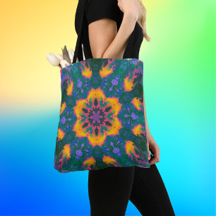 Psychedelisch Hippie Orange und Lila Tasche
