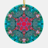 Psychedelisch Hippie Pink Aquamarin und blau Keramik Ornament (Vorne)