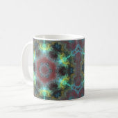 Psychedelisch Hippie Red Blue und Gelb Kaffeetasse (Vorderseite Links)