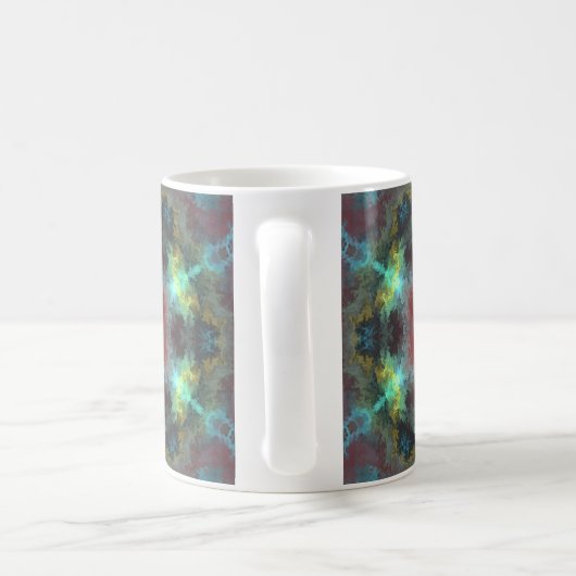 Psychedelisch Hippie Red Blue und Gelb Kaffeetasse (Henkel)