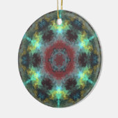 Psychedelisch Hippie Red Blue und Gelb Keramik Ornament (Links)