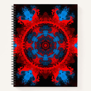 Psychedelisch Hippie Red und Blue Notizblock