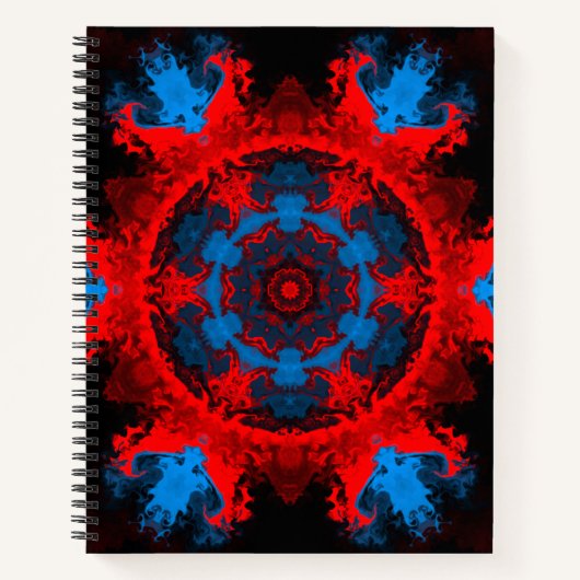 Psychedelisch Hippie Red und Blue Notizblock (Vorderseite)