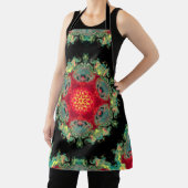 Psychedelisch Hippie Rot Aquamarin und Schwarz Schürze (InSitu)