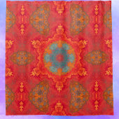 Psychedelisch Hippie Rot und Aquamariner Duschvorh Duschvorhang