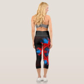 Psychedelisch Hippie Rot und Blau Leggings (Rückseite)