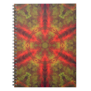Psychedelisch Hippie Rot und Gelb Notizblock