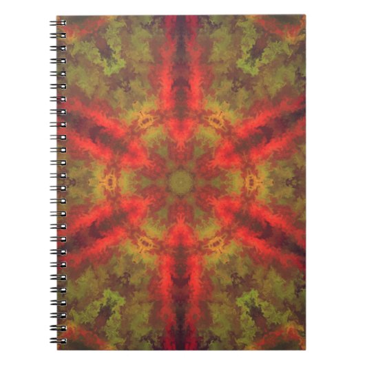 Psychedelisch Hippie Rot und Gelb Notizblock (Vorderseite)