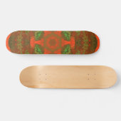 Psychedelisch Hippie Rot und Grün Skateboard (Horizontal)