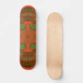 Psychedelisch Hippie Rot und Grün Skateboard (Vorderseite)
