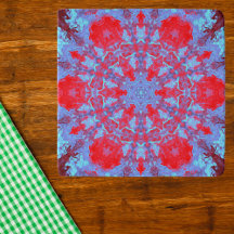 Psychedelisch Hippie Snowflake Blau und Rot
