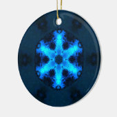 Psychedelisch Hippie Snowflake Blue Keramik Ornament (Links)