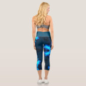 Psychedelisch Hippie Snowflake Blue Leggings (Rückseite)
