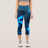 Psychedelisch Hippie Snowflake Blue Leggings (Vorderseite)