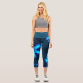 Psychedelisch Hippie Snowflake Blue Leggings (Vorderseite)