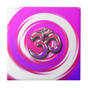 Psychedelisch Hippie Style Yoga Symbol Fliese