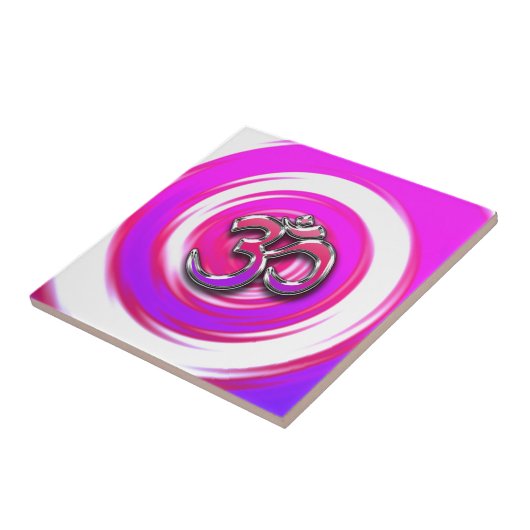 Psychedelisch Hippie Style Yoga Symbol Fliese (Seite)