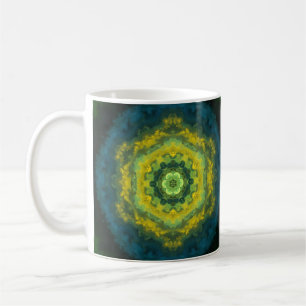 Psychedelisch Hippie Yellow Blue und Green Kaffeetasse