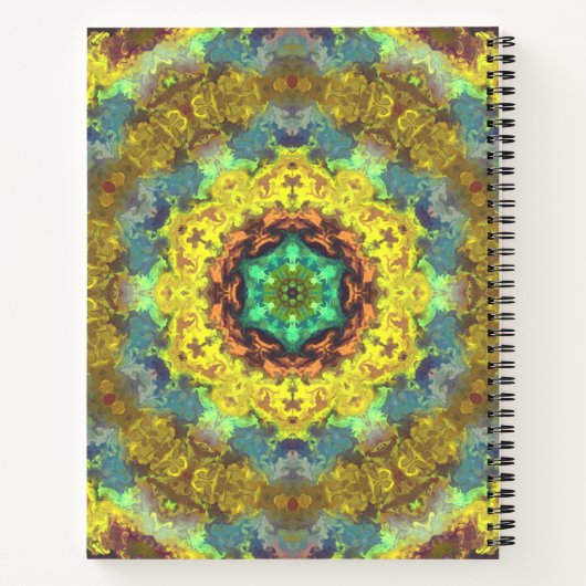 Psychedelisch Hippie Yellow Blue und Green Notizblock (Rückseite)