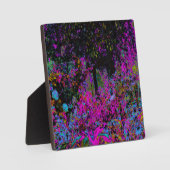 Psychedelisch Hot Pink und Black Garden Sunrise Fotoplatte (Vorderseite)
