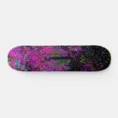 Psychedelisch Hot Pink und Black Garden Sunrise Skateboard (Horizontal)