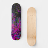 Psychedelisch Hot Pink und Black Garden Sunrise Skateboard (Vorderseite)