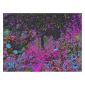 Psychedelisch Hot Pink und Black Garden Sunrise Tischdecke (Vorderseite (Horizontal))