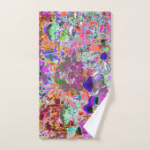 Psychedelisch Hot Pink und Linse Green Garden Blum Badhandtuch Set (Handtuch)