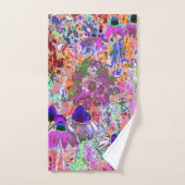 Psychedelisch Hot Pink und Linse Green Garden Blum Badhandtuch Set (Handtuch)