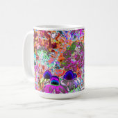 Psychedelisch Hot Pink und Linse Green Garden Blum Kaffeetasse (Vorderseite Links)