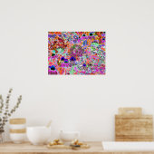 Psychedelisch Hot Pink und Linse Green Garden Blum Poster (Küche)