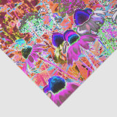 Psychedelisch Hot Pink und Linse Green Garden Blum Seidenpapier (Ausschnitt)