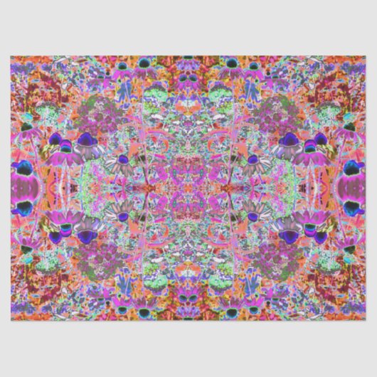 Psychedelisch Hot Pink und Linse Green Garden Blum Seidenpapier (Vorderseite)