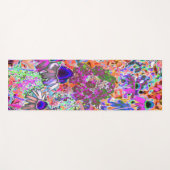 Psychedelisch Hot Pink und Linse Green Garden Blum Yogamatte (Vorderseite (Horizontal))