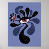 Psychedelisch Hypnotic Art Creepy Double Pink Eye Poster (Vorne)