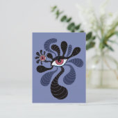 Psychedelisch Hypnotic Art Creepy Double Pink Eye Postkarte (Stehend Vorderseite)