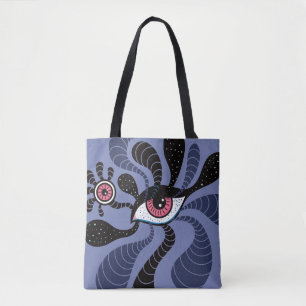 Psychedelisch Hypnotische Kunst Creepy Double Pink Tasche