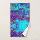 Psychedelisch Impressionistisch Blauer Garten Land Badhandtuch Set (Handtuch)