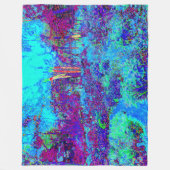 Psychedelisch Impressionistisch Blauer Garten Land Fleecedecke (Vorderseite)